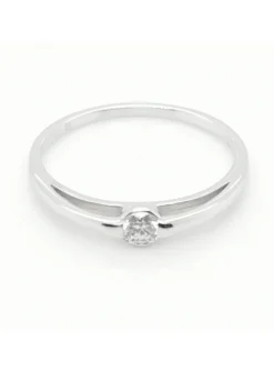 Solitaire diamant serti clos or blanc 750/1000