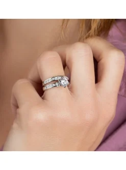 Solitiare Brillaxis empierré argent