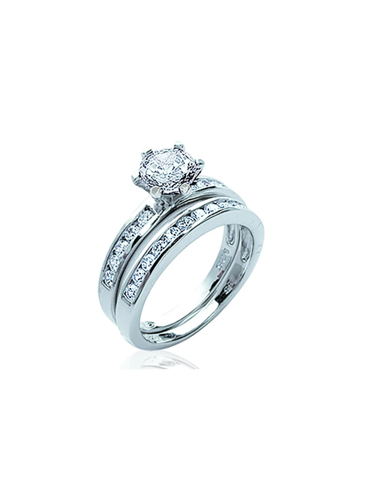 Solitiare Brillaxis empierré argent