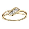 Trilogie diamant Brillaxis or bicolore 18 carats