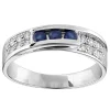 Trilogie saphir or blanc 18 carats diamants