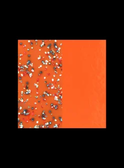 Vinyle créoles Les Georgettes Paillettes/Orange 30mm